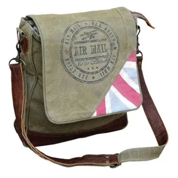 Vintage “Par Avion – Air Mail” Canvas and Leather Messenger Bag - Picture 16 of 16